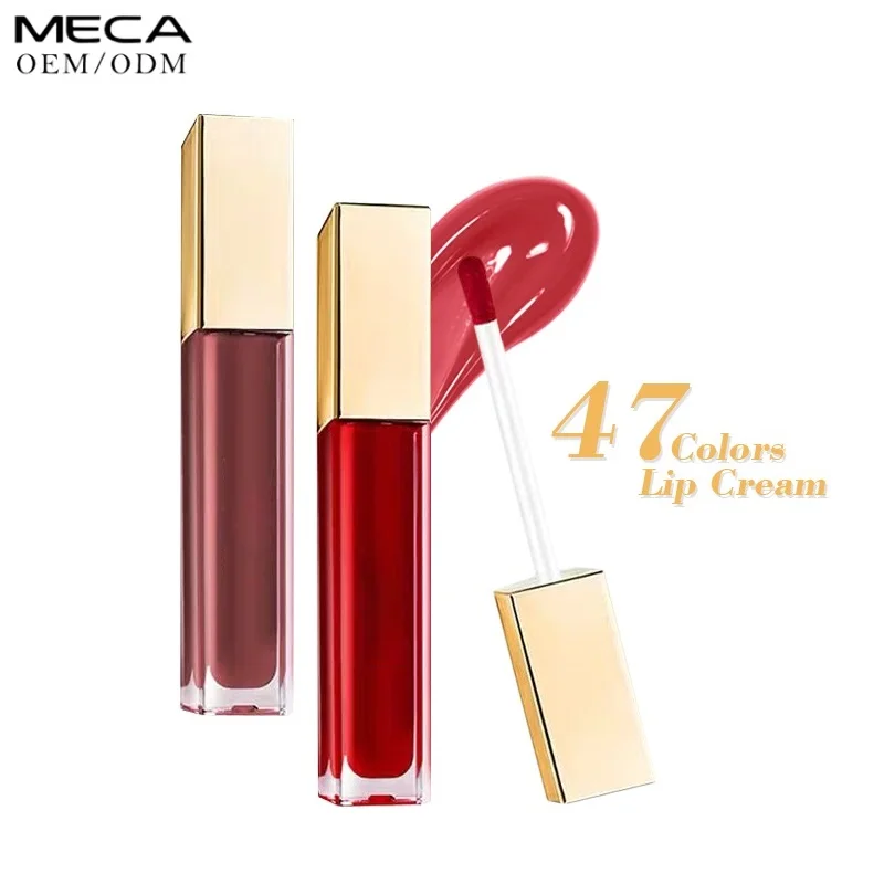 

New arrival stay glossy 47 colors pigmented lip gloss private label woman lipgloss glossy liquid lipstick, 41 colors