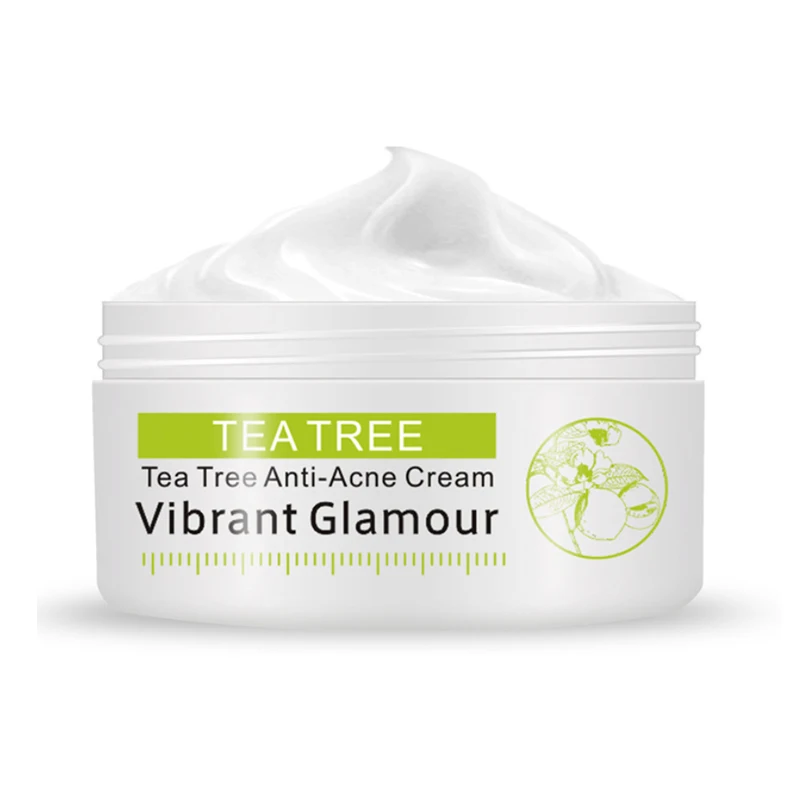 

VIBRANT GLAMOUR Tea Tree Anti-Acne Face Cream Oil Control Shrink Pores Acne Cream Nourish Whitening Acne Scar Remove Skin Care, As show