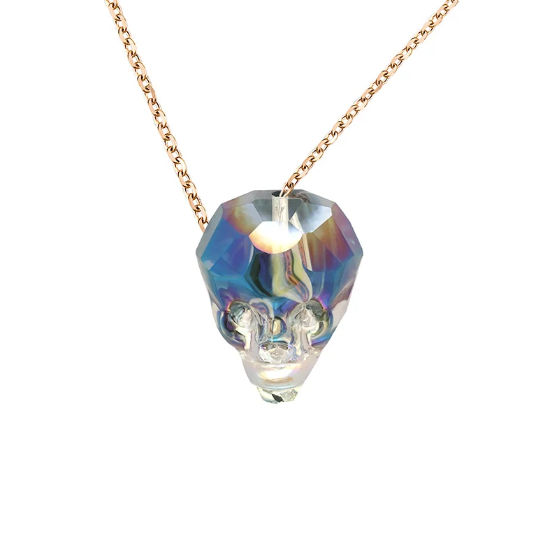 

Hainon jewelry necklace Crystal skull fashion long pendant necklace for women