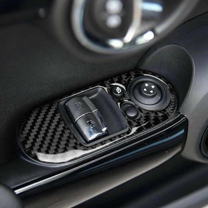 

Carbon Fiber for Mini Cooper F56 Window Lifter Switch Control Panel Cover Trim, Carbon glossly black