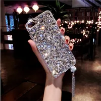 

Luxury glitter bling Jewelled Rhinestone Crystal Diamond Soft Back Free Sample Phone Case Cover For iPhone X 6s 7 8 Plus 5 SE XR