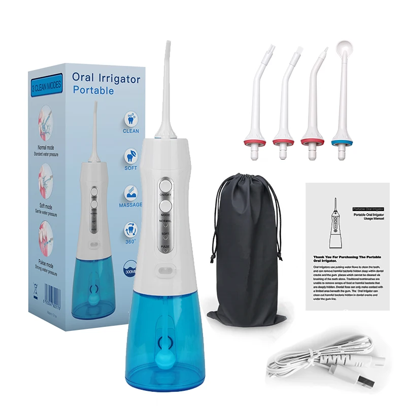 

Water Flosser Teeth Cleaner 3 Modes 300ml Cordless Dental Oral Irrigator Rechargeable Teeth Cleaner for Home, Travel