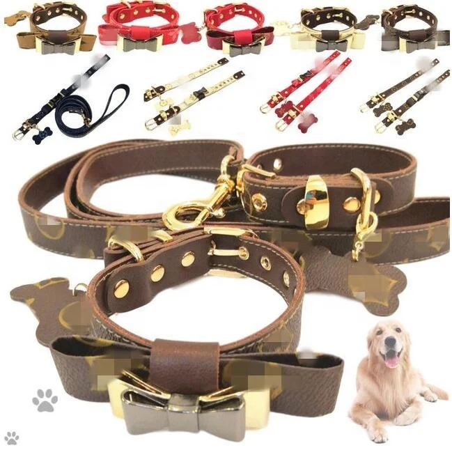 

Jhcentury Bow-knot Trendy Printed Pet Collar Leash Set Cute Lovely Cat Dog Pet Collar, Picture