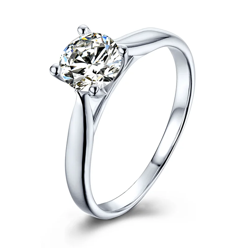 

YT Jewelry 0.5ct Custom 925 Silver plated DEF Brilliant Loose Moissanite Diamond jewelry Ring