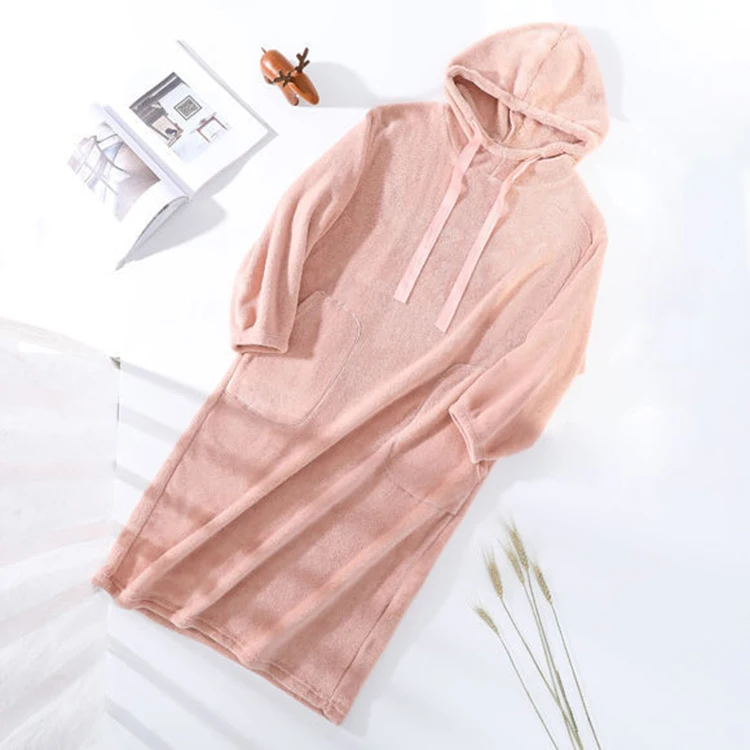

wholesale plus size cute comfortable women pajamas with hood nightwear home wear clothes for woman, 4 colors