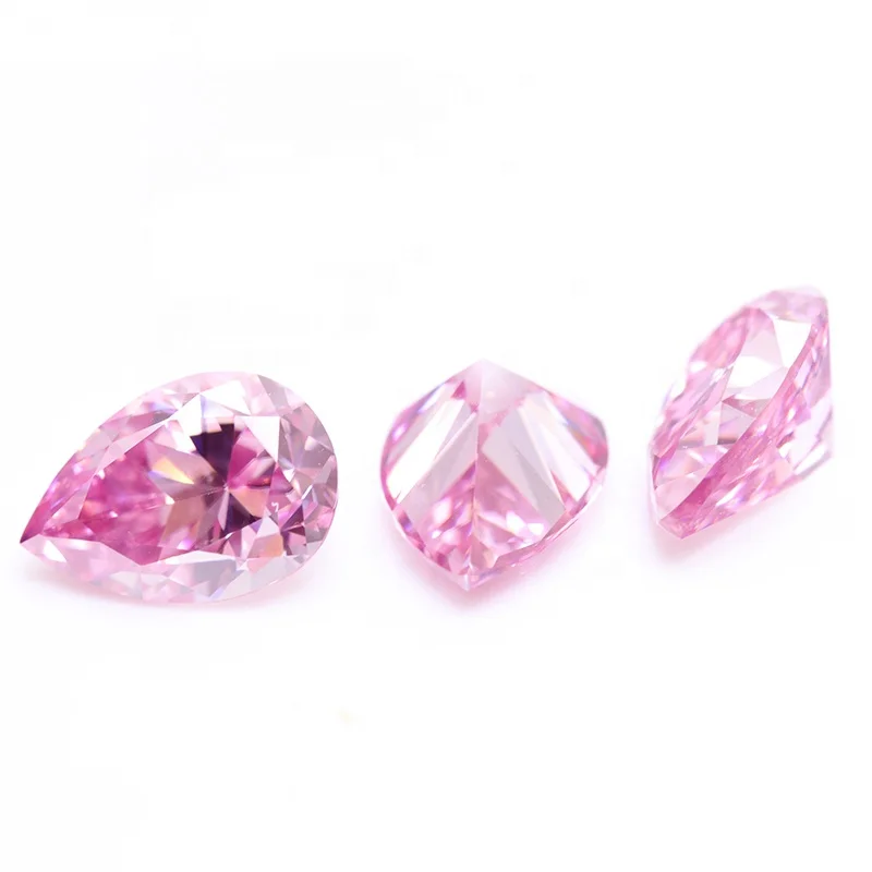 

Loose diamond pink moissanite pear cut fancy cut big carat pear moissanite, Special pink.