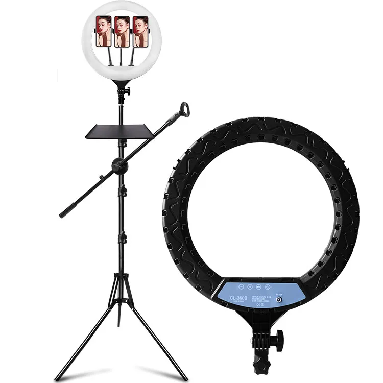 

Wholesale professional 3 Color 14inch selfie fill ring light with tripod stand For youtube video live Stream, Black color