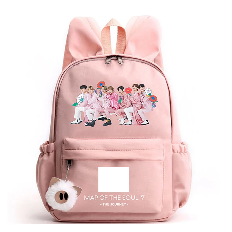 

Korean version of the bulletproof boy rabbit ears shoulder bag waterproof student backpack, Blue, pink, black,apricot