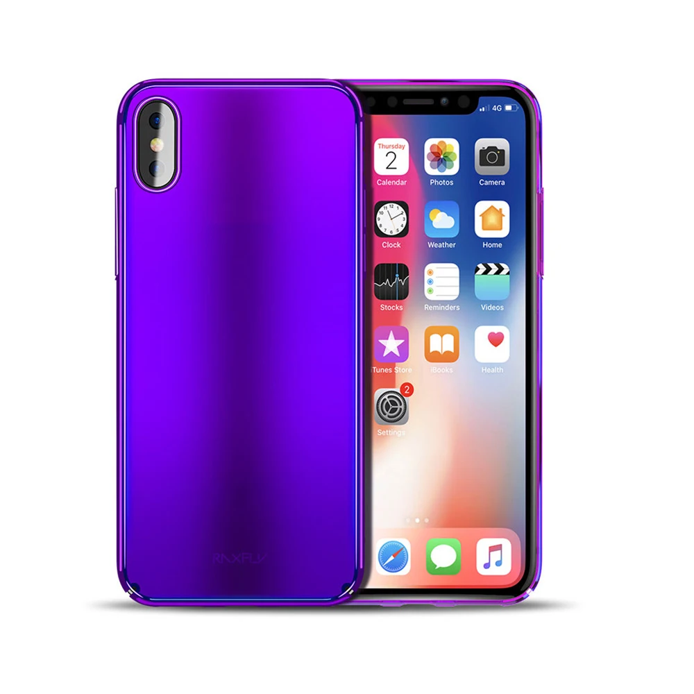 

Free Shipping 1 Sample OK Newest Design Purple Plating Plastic RAXFLY Cellphone Case for iPhone XS MAX/ XR Phone Case