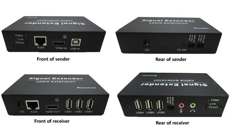 
HDB-180HU HDMI+USB+AUDIO+MIC+Remote switch Extender 180m 