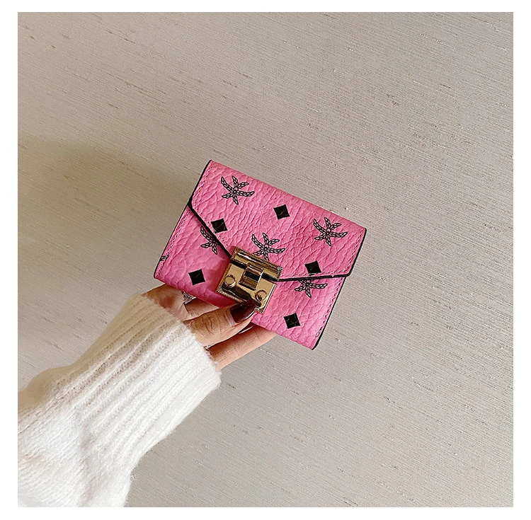 

Factory fashion custom designer printing pattern wallet PU leather purse wallet good selling women's wallet with buckle