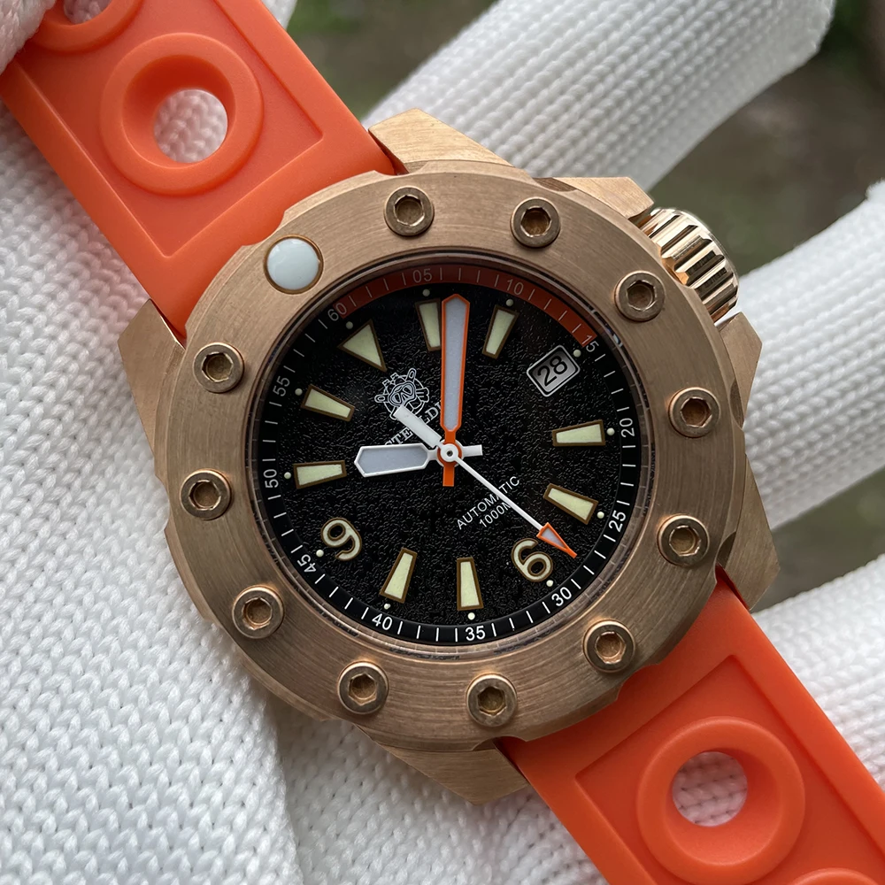 

STEELDIVE SD1948S Unique Design  Case Japan NH35 Automatic Bronze Case 1000M Waterproof Deep Sea Diver Watch