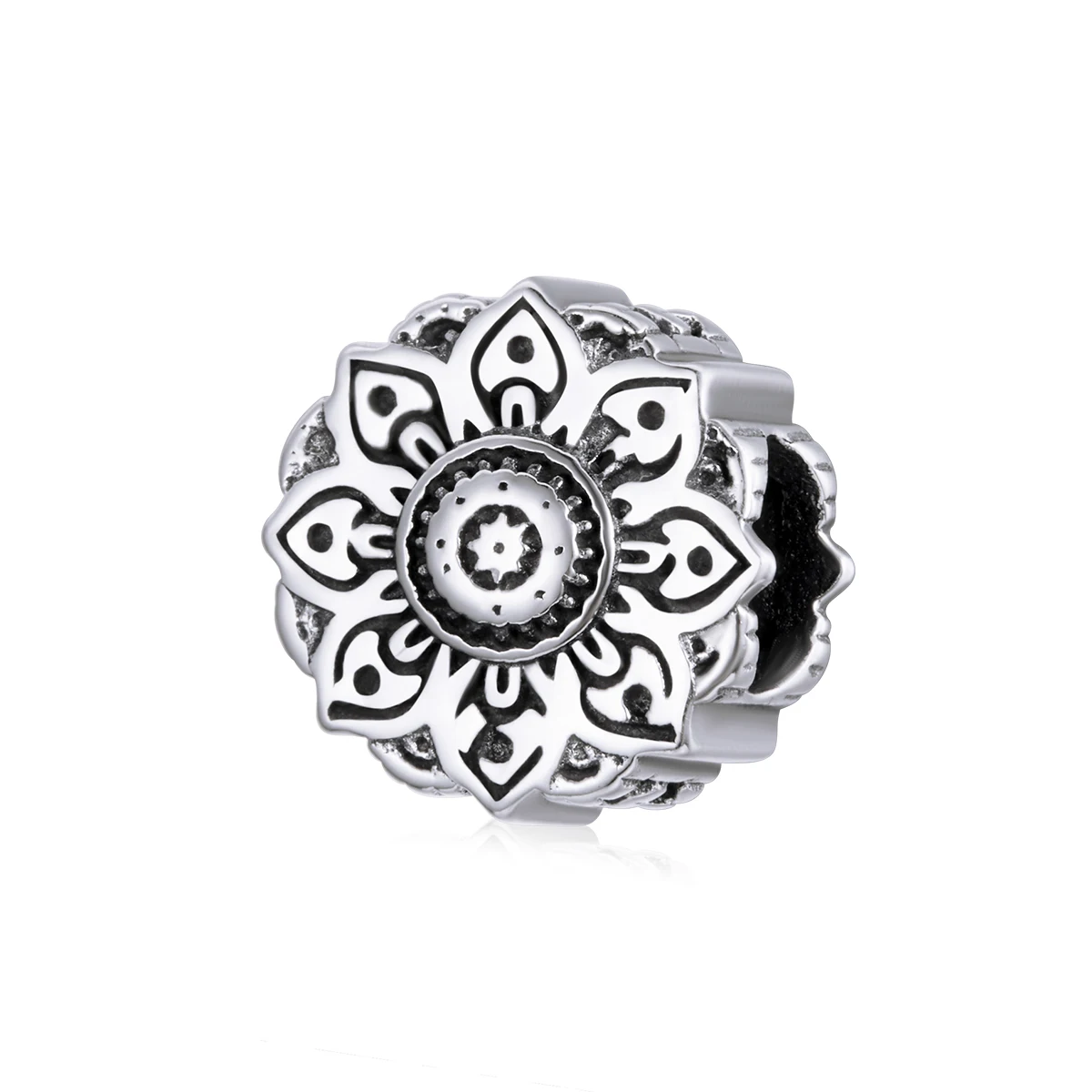 

SCC1823 Vintage lotus women jewelry 925 silver round bead charms