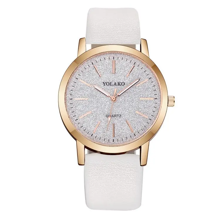 

Fashion Design Yolako Leather Starry Sky Watch Wholesale Gradient Ramp Factory Price Leather Dress Watch High Quality