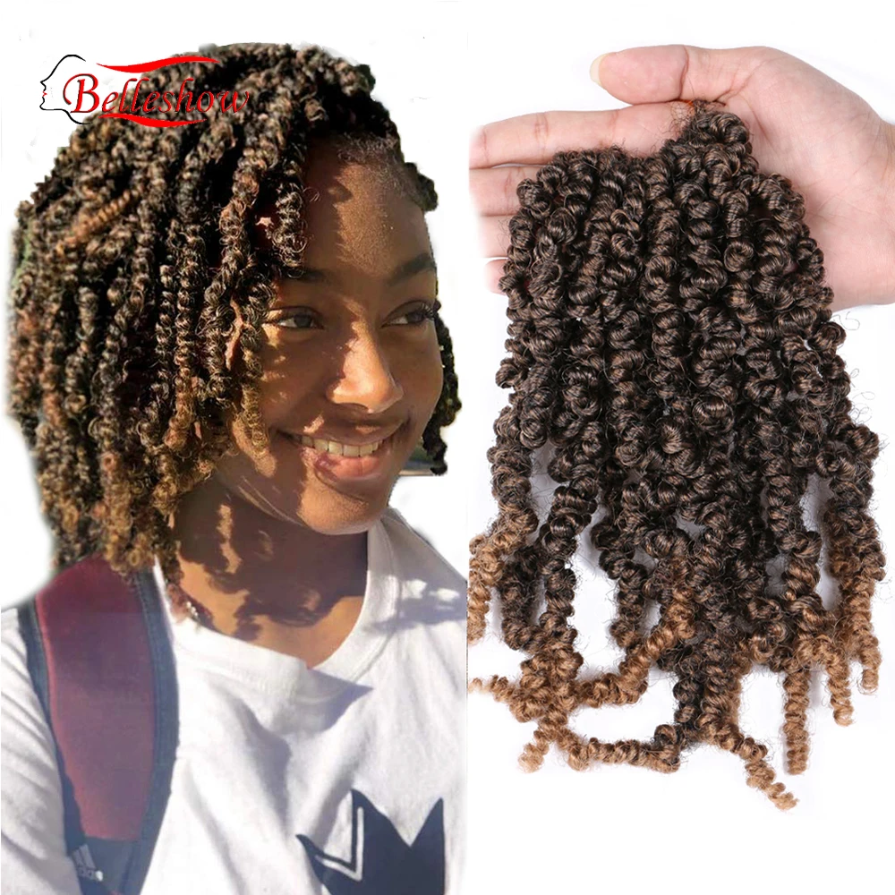 

Hot sell Passion Twist Hair Soft Bomb Twist Curly Crochet Hair Ombre Colors Synthetic Fluffy Pre-twisted Spring twist, Natural color