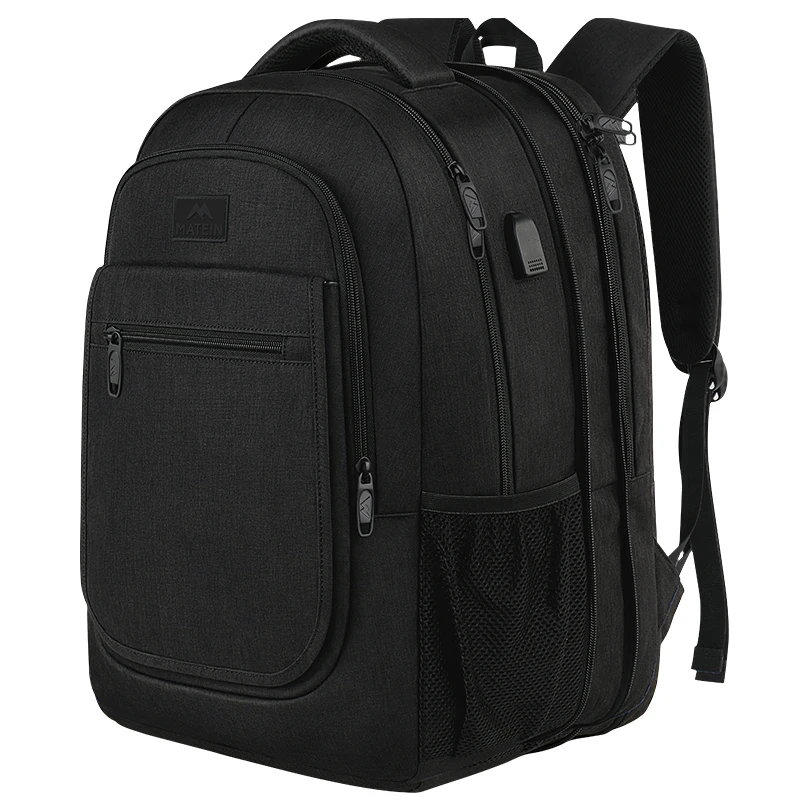 

Anti Theft Waterproof Travel School College Custom Hiking Laptop Back Pack With Usb Charging Port Black 17 Wholesale Backpack, Customized color
