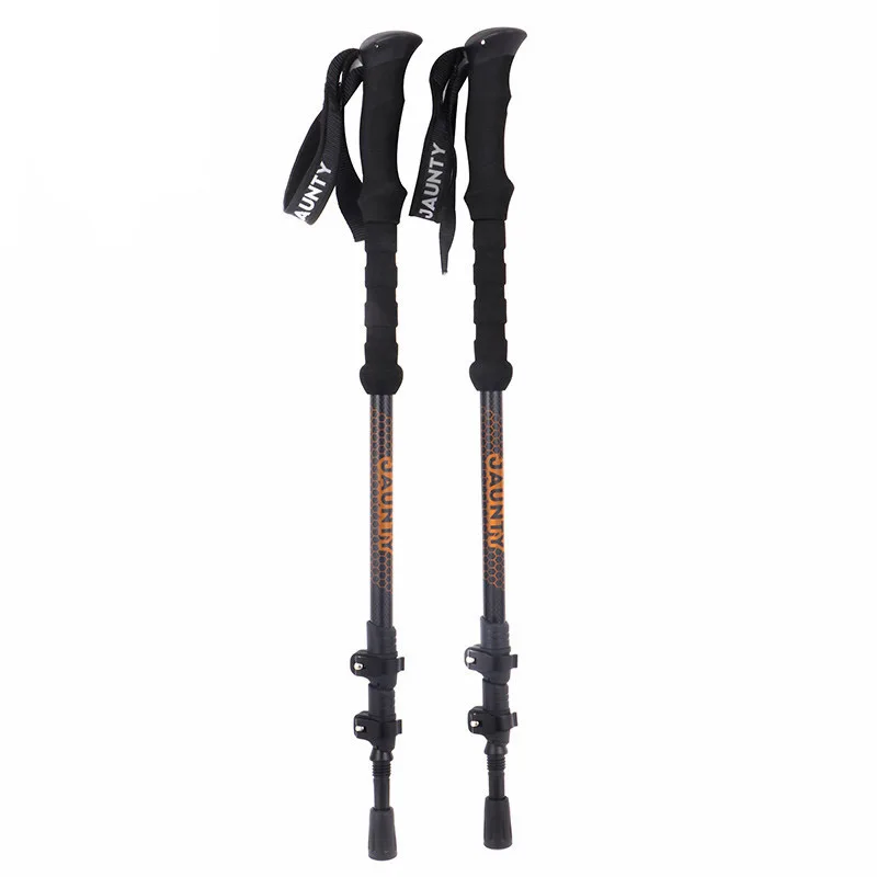 

OEM Customized Tungsten Steel Walking Sticks Ultralight 3K Carbon Fiber Telescopic Hiking Trekking Poles for Men and Women, Black