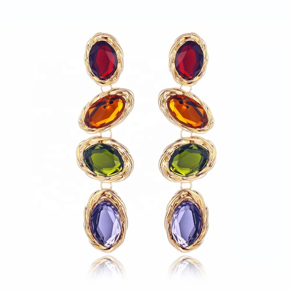 

Fashion Jewelry Ellipse Rhinestone Stud Earrings For Women Accessories