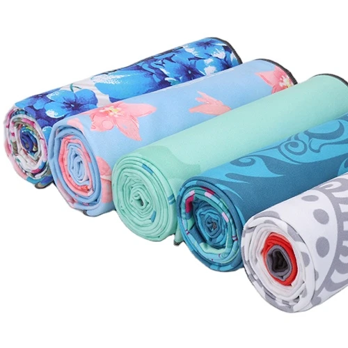 

Good water absorption Custom Printed 100% polyester microfiber non slip yoga mat towel