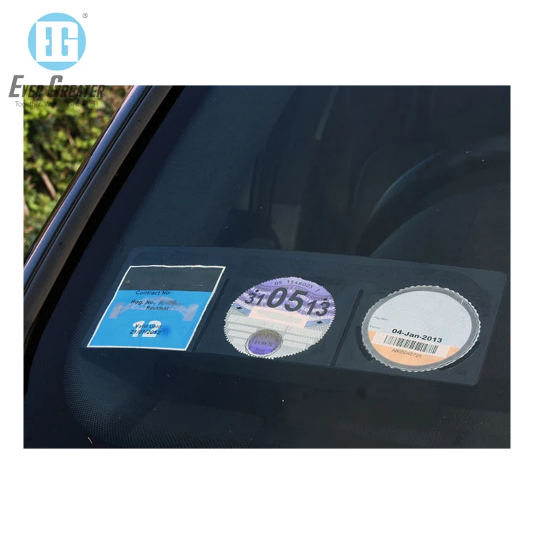 Black Or White License Disc Holders Car Tax Disc Holder With Glue Or