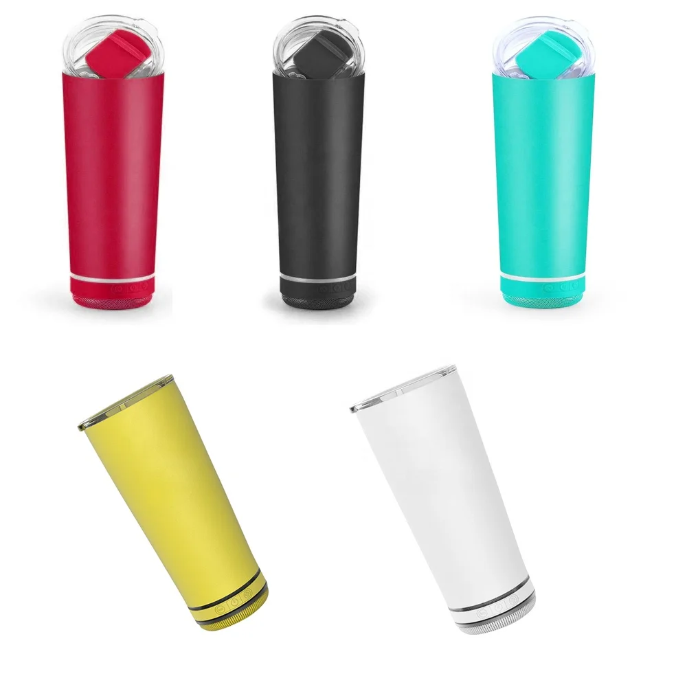 

Wholesale Water proof Tumbler Speakers Cups Stainless Steel Outdoor Portable Blue Tooth Water Bottle Sublimation blanks Speaker