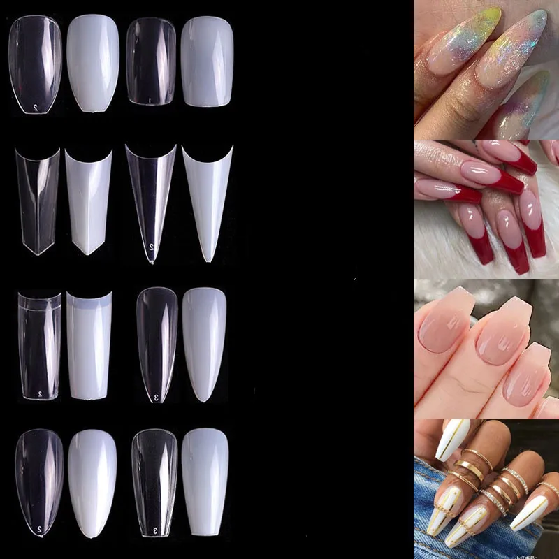 

Professional Nail Art Finger Practice Natural Clear 500 False Nail Tips