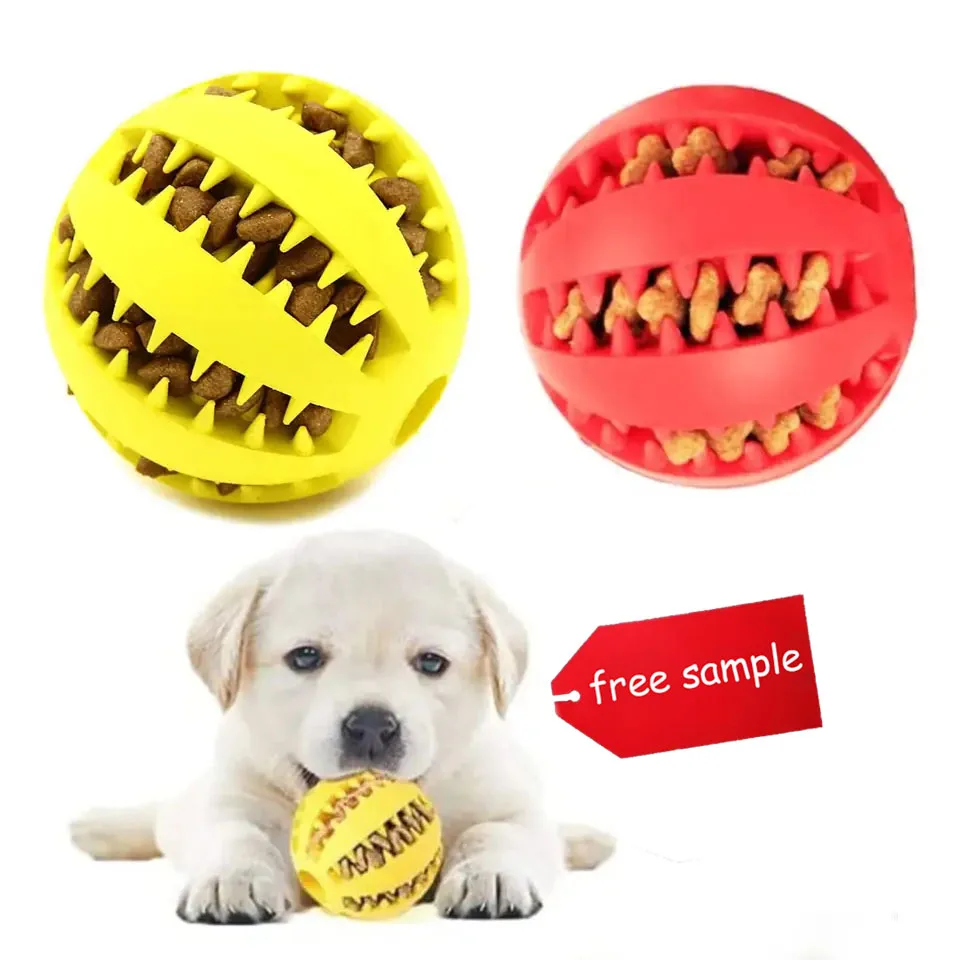 

Pet Dog Rubber Indestructible Treat Dispensing Ball Hiding Food Puzzle Bite Interactive Pet Ball Chew Dog Toy