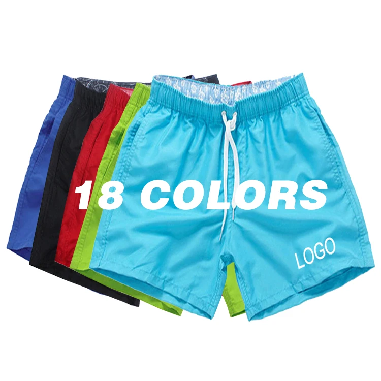 

Ready To Ship 16 Colors Plain Waterproof Surf Beach Shorts Men Swim Trunks