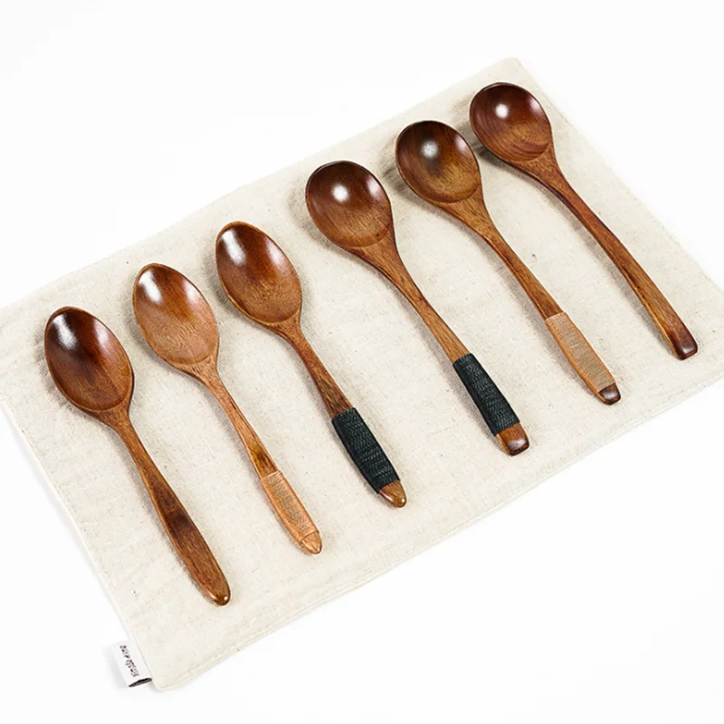 

Newest design Curved handle products mini wooden spoon, Natural