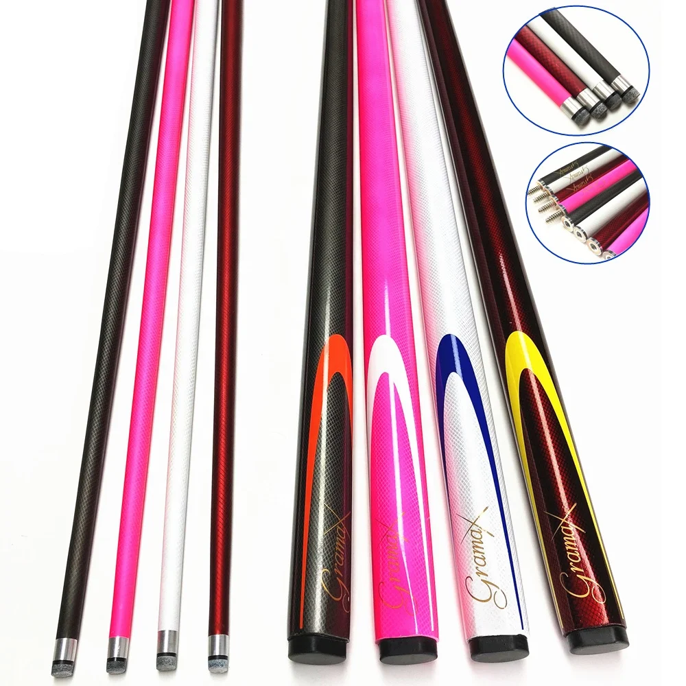

New style portable Carbon fiber Billiard Pool Cue carbon fiber shaft 9-9.5mm tip, Colorful