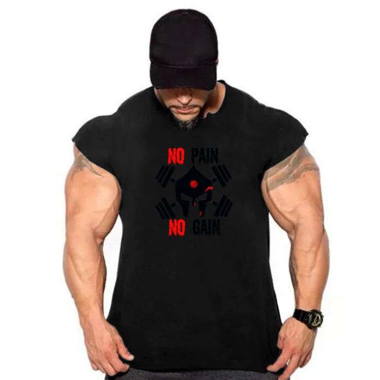 

New men summer Muscular man elastic force Breathable GYM clothes printing Letter pattern training Running Short sleeve Tees vest, Colors