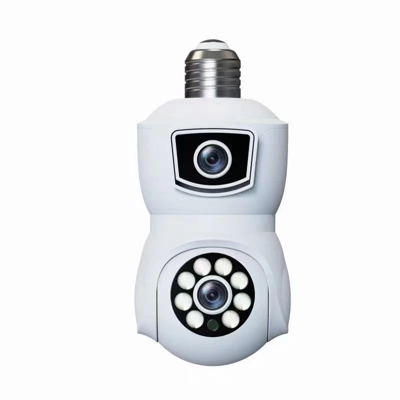 

factory price 2mp+2mp security dual lens ip tuya smart wifi bulb camera