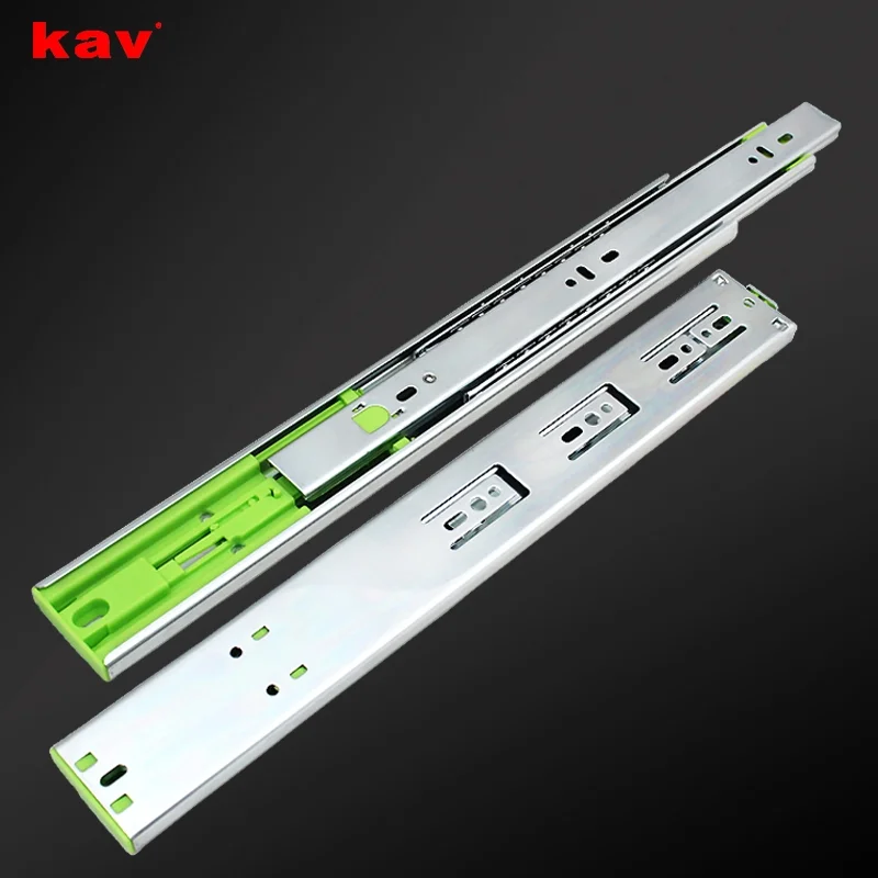 Push Open Ball Bearing Slide Full Extension Touch Open Slide Rail