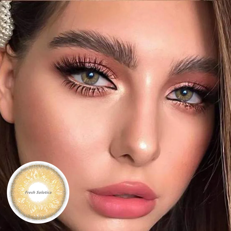 

Natural color Fresh Solotica lentes de contato yearly use RUSSIAN girl gray cosmetic lens blister packing HEMA China