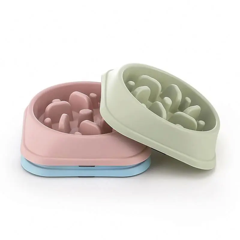 

dog pet feeder ,NAY8b new design pet food bowl slow chuck, Pink/ green/ blue