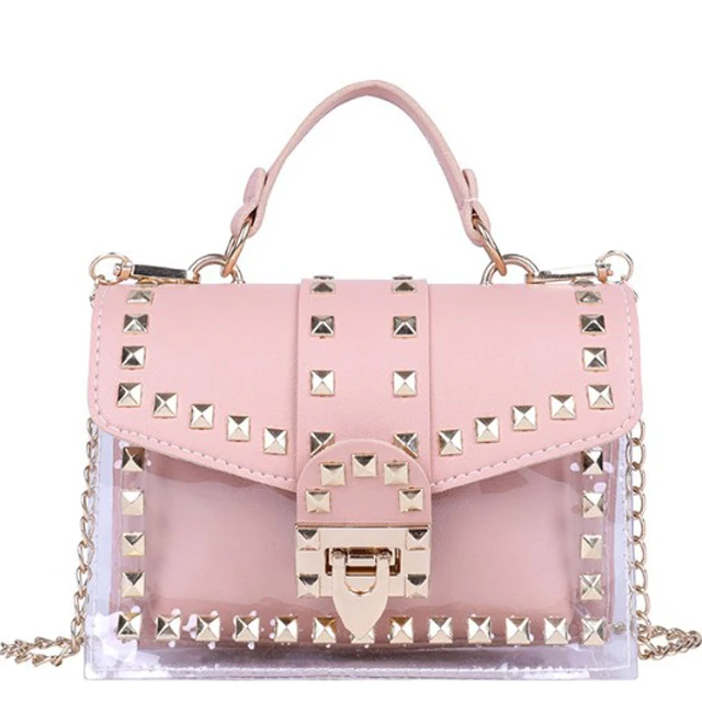 

Fashion Luxury Women Transparent Ladies Designer Clear PVC Shoulder Bag Jelly Handbags, 5 colors