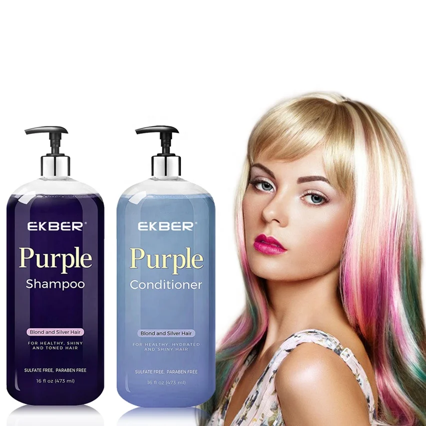 

Wholesale Latest Design Purple Barber Hair Dye Blond Private Label Korean White Sliver Color Shampoo Conditioner Treatment Bulk