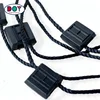 Custom Design Black Embossed Plastic Hang Tag String Locks for Clothing
