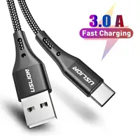 

Free Shipping USLION 2M Data Cable for Type C QC 3.0 Fast Charging Cable for Huawei Mobile Phone USB Cable