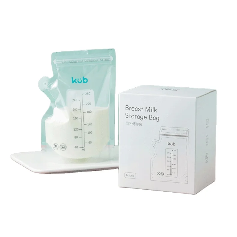 

KUB BPA free double zip lock large capacity container disposable breast milk storage bag, Transparent