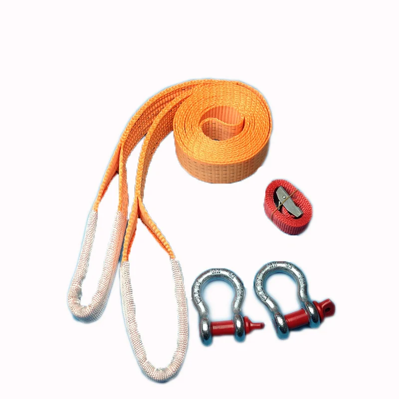 
High quality 5T 50mm Recovery Tow Strap with hook for emergency vehicle towing 