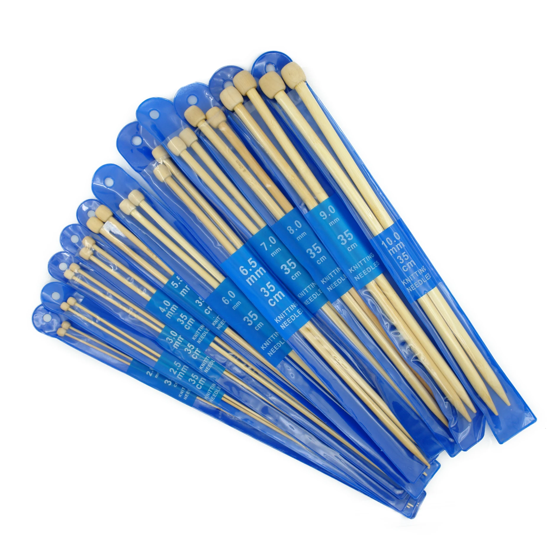 

Single point 35cm bamboo wooden knitting needles set with 2.0 mm-25.0 mm for hand knitting use