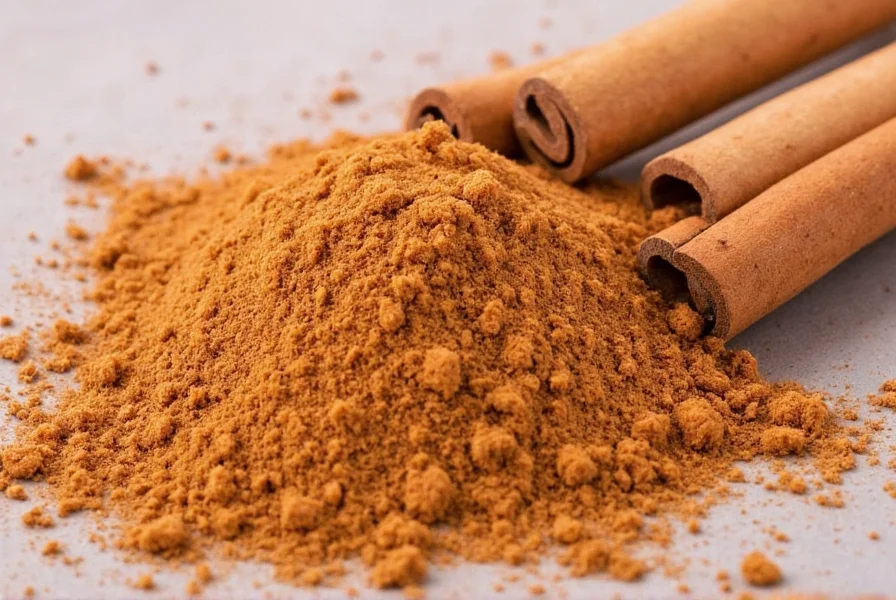 Conversion chart showing equivalent amounts of ground cinnamon to cinnamon sticks