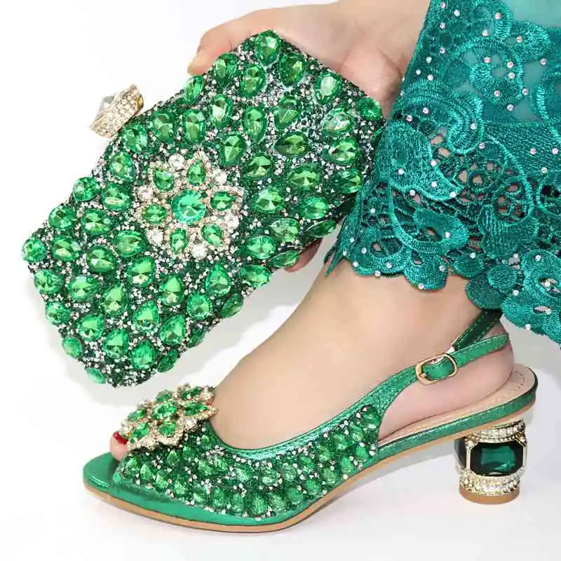 

AB7843 Fashion italian shoes and bag set women Nigeria party designer African shoes and bags to match, Green,purple, sky blue,gold,etc