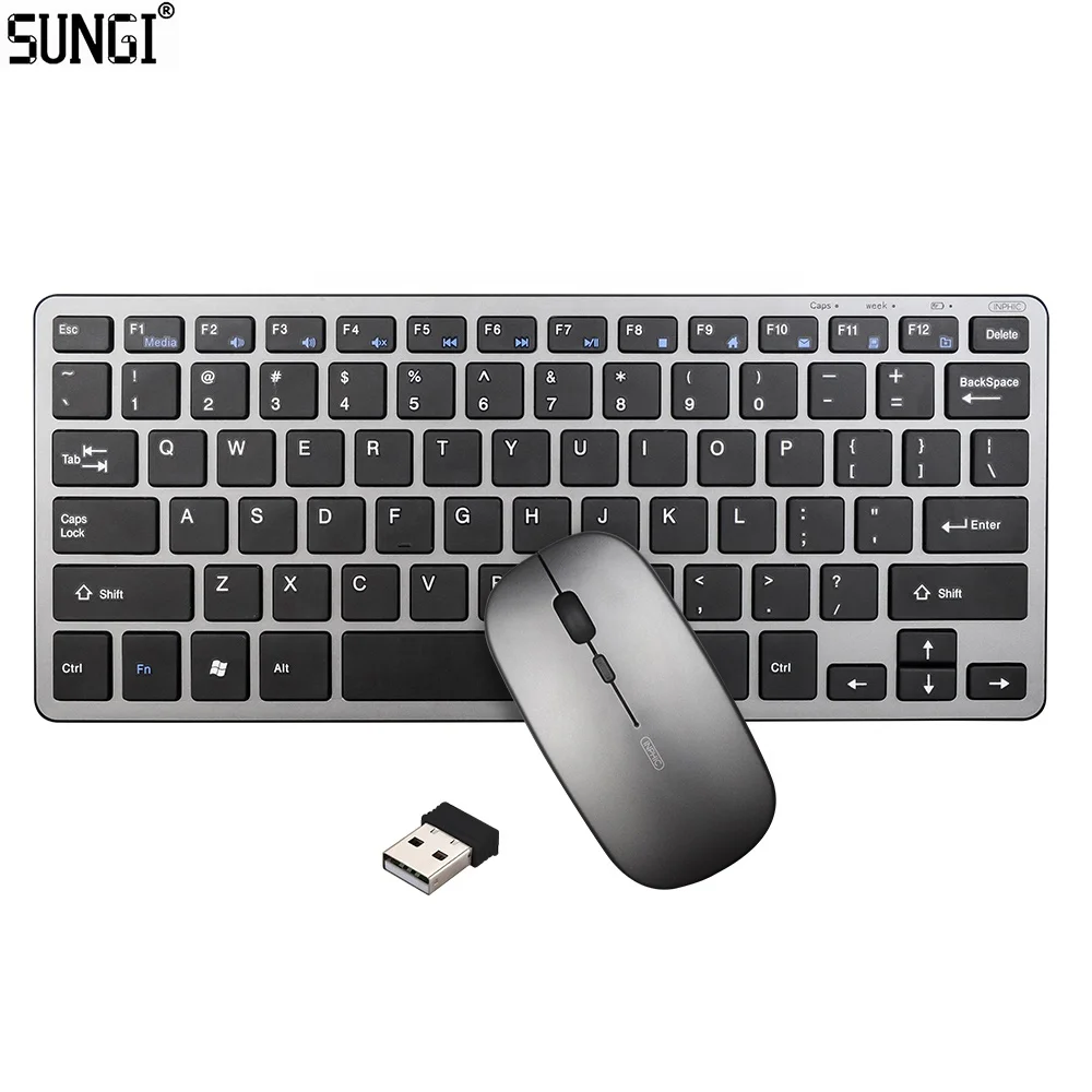 

Ultra Thin Bluetooths Keyboard and Mouse Combos Fashion Multimedia BT 3.0 +BT 5.0+2.4G Wireless 3 Mode Keyboard for IPad iPhone
