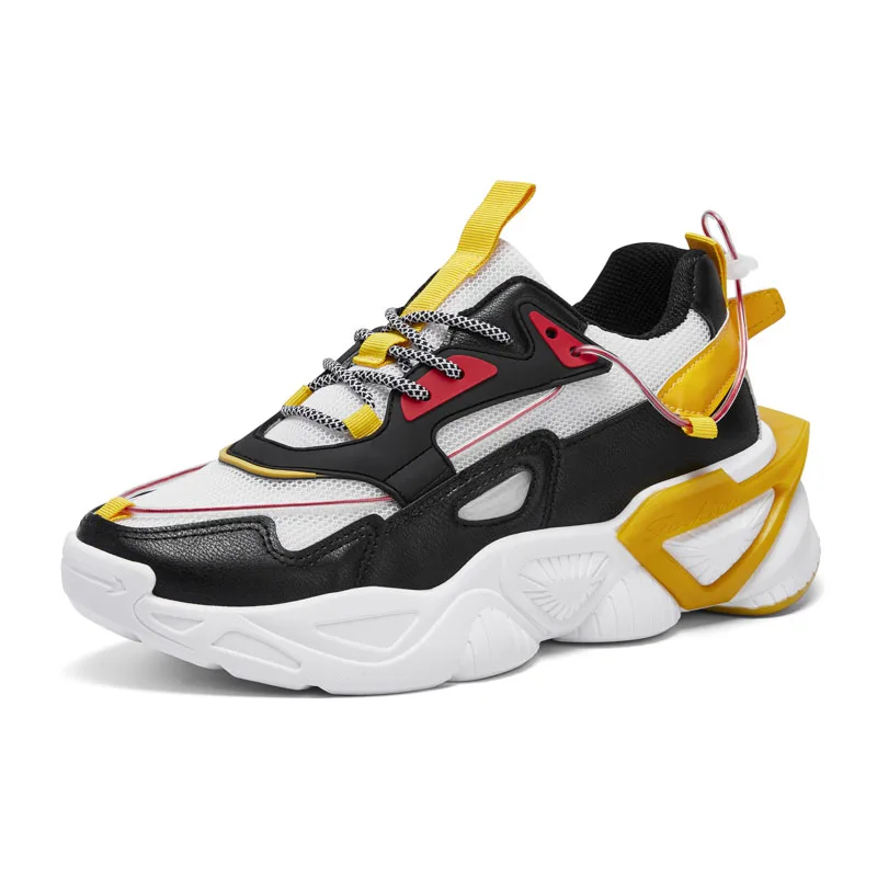 

Sports Walking Sneakers Men Casual Chunky Shoes, Grey+blue/black+green/orange
