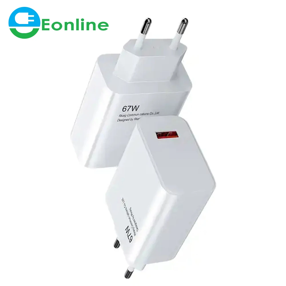

EONLINE 3D 67W Fast Charging USB C Charge 3.0 PD USB Type C Fast Charge Adapter With 10A Type C Cable Phone Accessories
