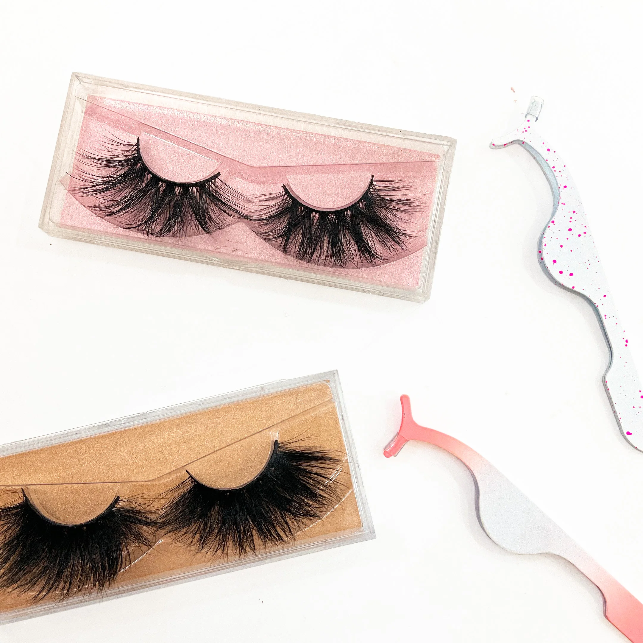 

Wholesale short mink lashes 5D strip false eyelashes 3D 20mm mink eyelashes with eyelash vendor customized boxes, Black