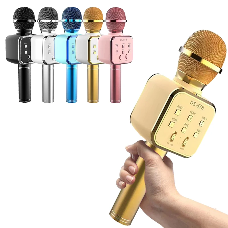 

popular kids karaoke home entertainment casual party design unique wireless Blue tooth karaoke microphone, Black/ gold/ rose gold /silver /blue /purple