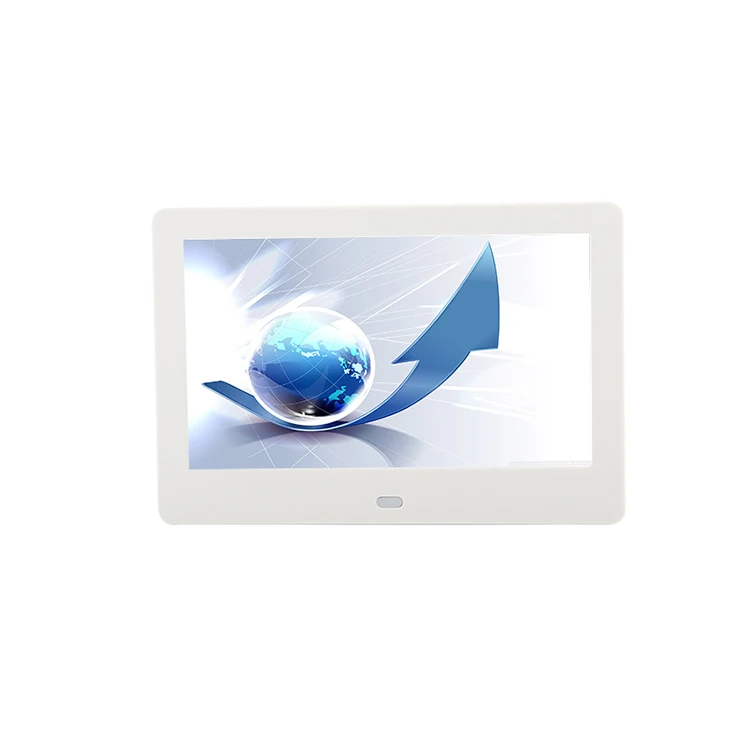 

Android wifi 7 inch digital photo frame with picture video input video player, White